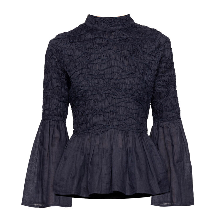 Imogen Soild Long Sleeve Peplum Top image number null