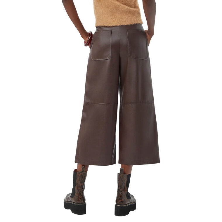 Tanashi Vegan Leather Cropped Wide-Leg Pant image number null