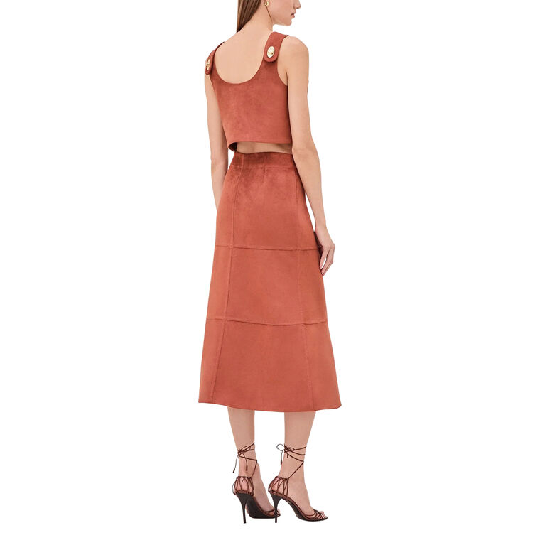 Norie Sleeveless Vegan Suede Cropped Top image number null