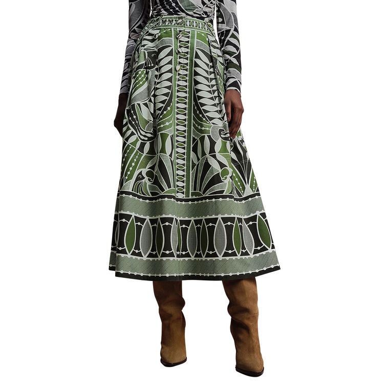 Lace Nature Maxi Flared Skirt image number null