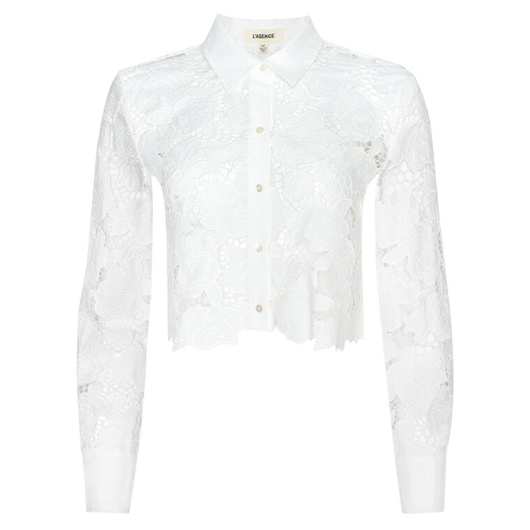 Seychelle Cropped Eyelet Blouse image number null