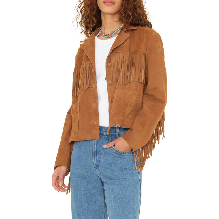 Bronco Fringe Detail Suede Jacket image number null