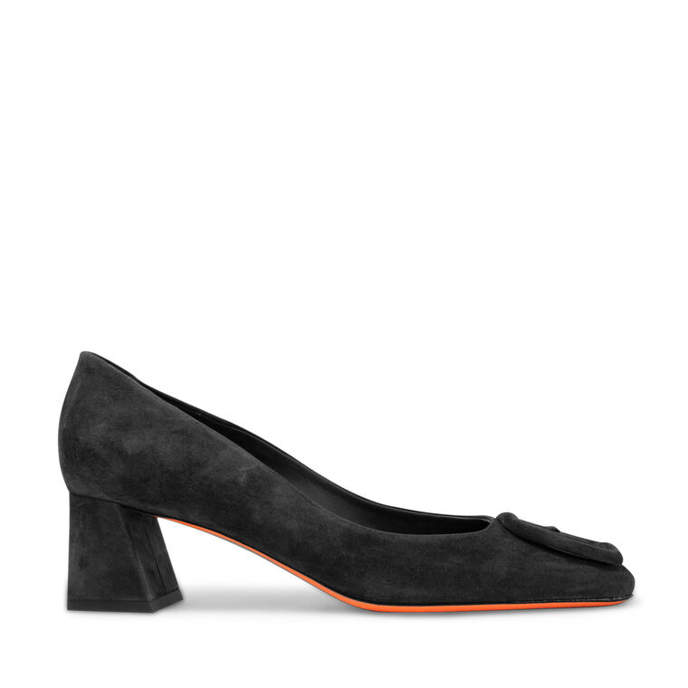 Suede Block Heel Pump image number null