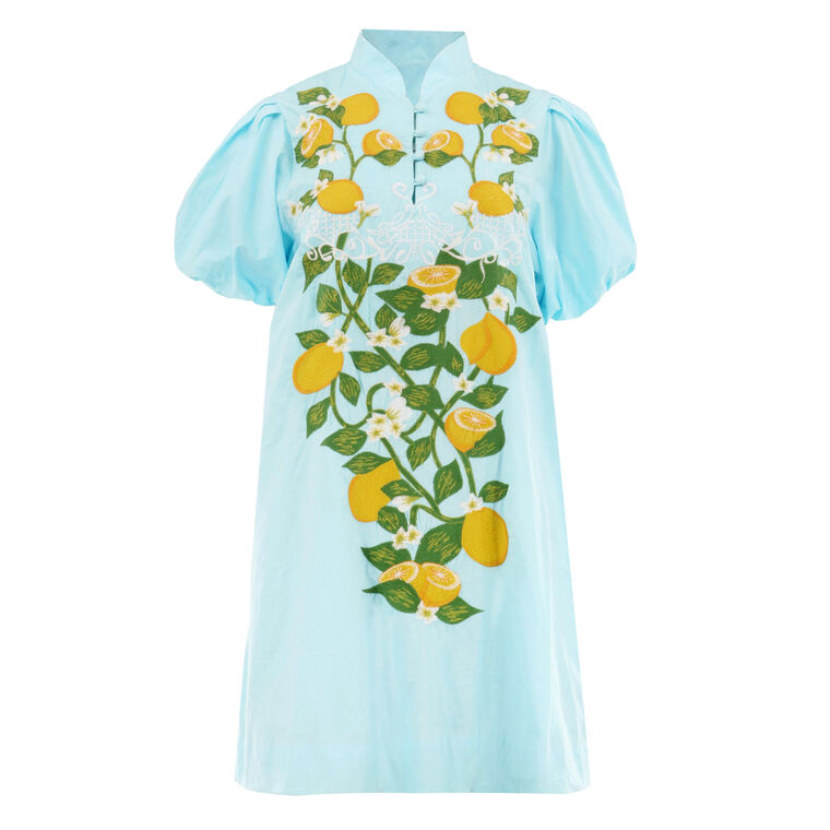 Elliana Puff Sleeve Barong Mini Dress image number null