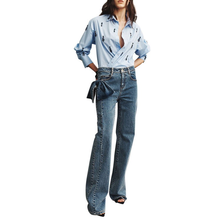 Bentley Flared Jeans With Bow Detail image number null