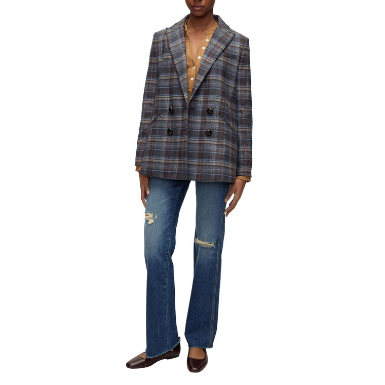 Oria Plaid Double Breasted Dickey Jacket image number null