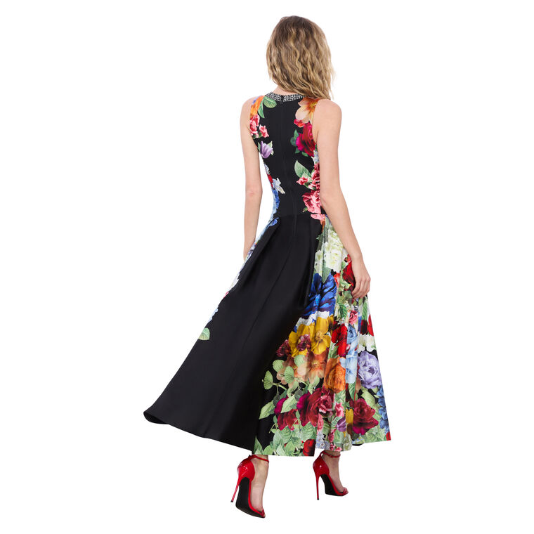 Adley Sleeveless Crew Neck Drop Waist Midi Dress image number null