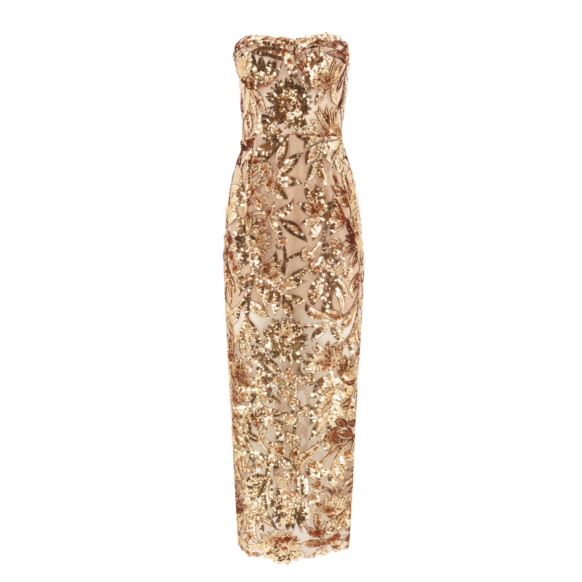 Bronx & Banco フローラルレースドレス Bronx and Banco Anastasia Embroidered Floral Applique Gown