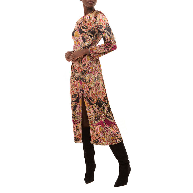 Goldie Long Sleeve Velvet Midi Dress image number null