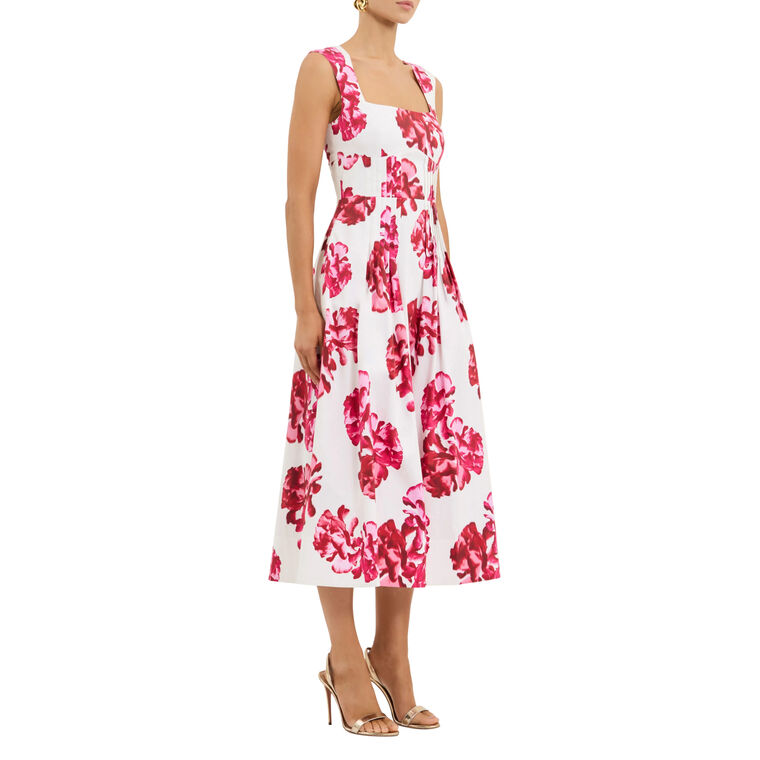 Sleeveless Damask Rose Midi Dress image number null