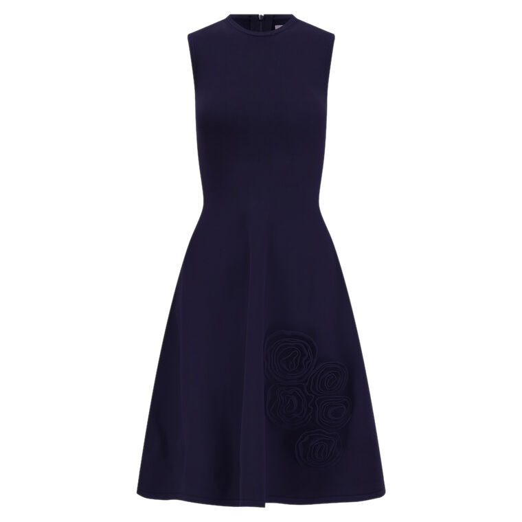 Sleeveless Rose Detail Knit Mini Dress image number null