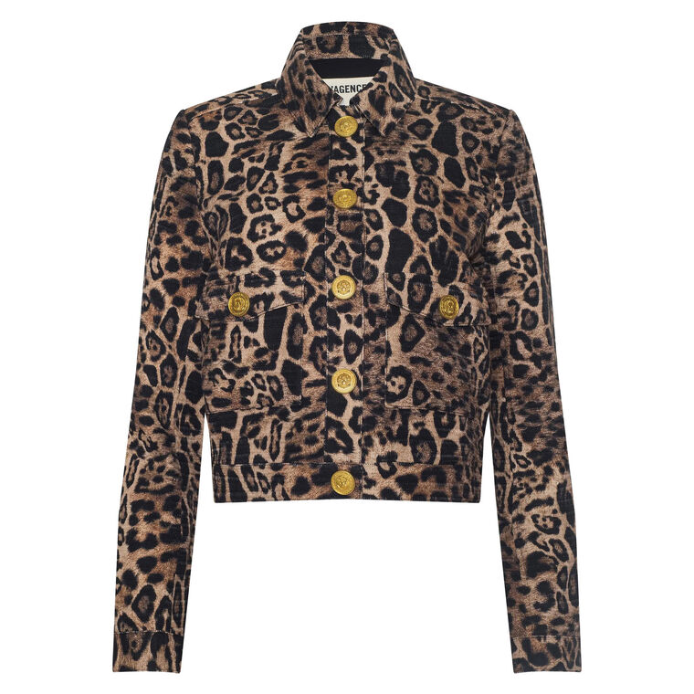 Nyx Cropped Leopard Print Jacket image number null