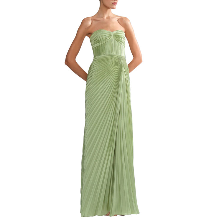 Joyceann Strapless Sweetheart Neckline Pleated Gown image number null