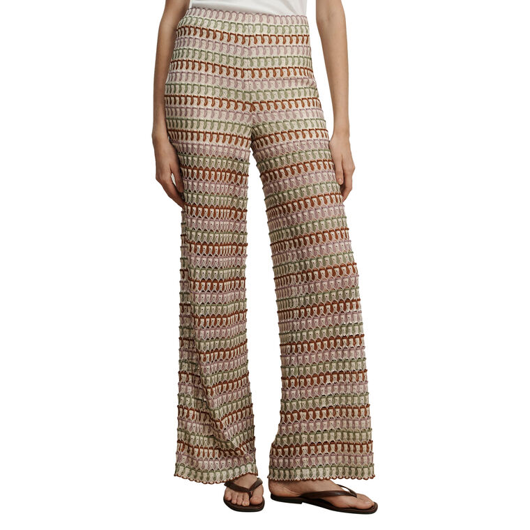 Fatima High-Waisted Crochet Wide-Leg Pant image number null
