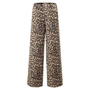 Nicette High-Waisted Leopard Wide-Leg Jean