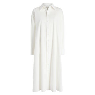 Bayla Long Sleeve Poplin Midi Shirt Dress