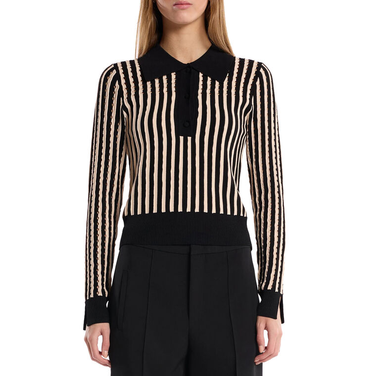 Roselyn Pinstripe Sweater image number null