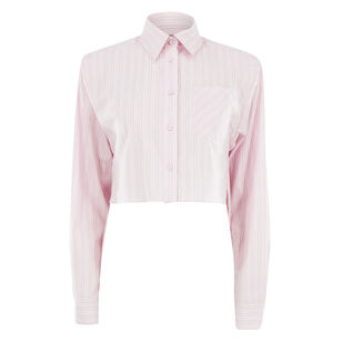 Randall Stripe Cotton Cropped Button Down