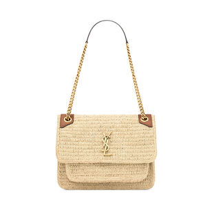 Niki Medium Shoulder Bag In Raffia