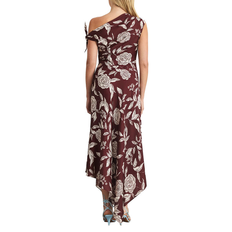 Loretta One-Shoulder Asymmetrical Hem Midi Dress image number null