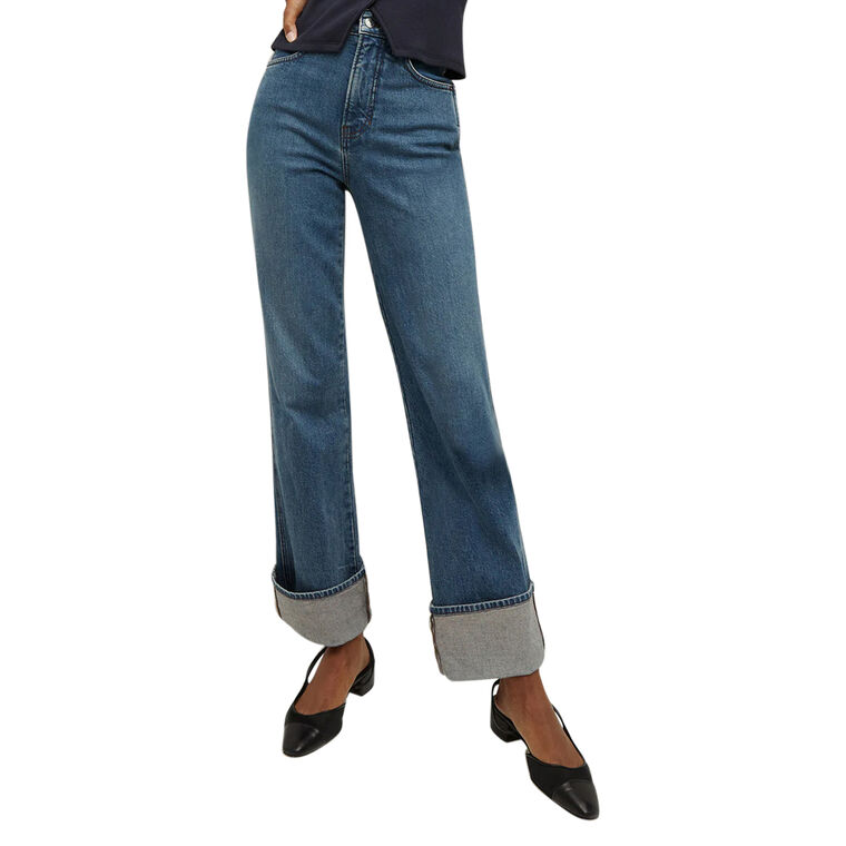 Dylan Cuffed High Rise Straight Leg Jean image number null