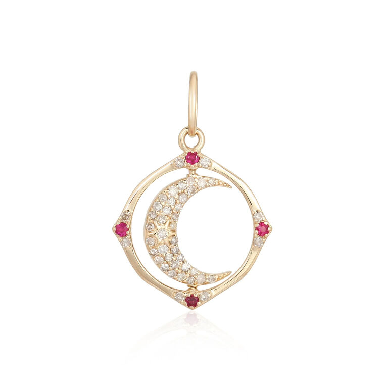 Celestial Reversible Crescent Moon Pendant image number null