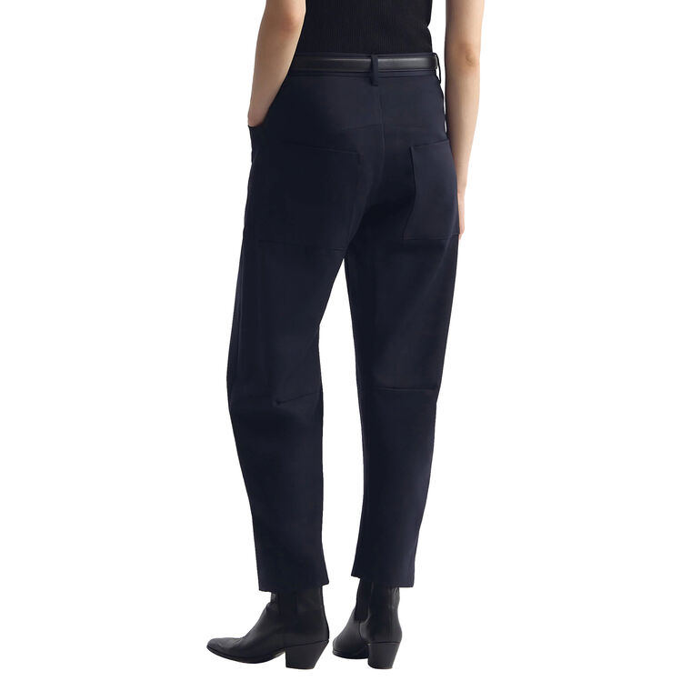 Shon Mid-Rise Wool Barrel-Leg Pant image number null