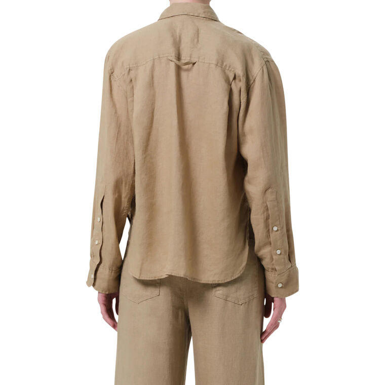 Kayla Shrunken Linen Shirt image number null
