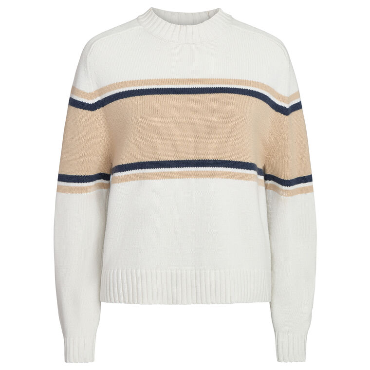 Saddle Crewneck With Stripes image number null