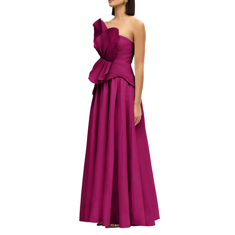 Sageton Strapless Pleated Bodice Maxi Gown image number null