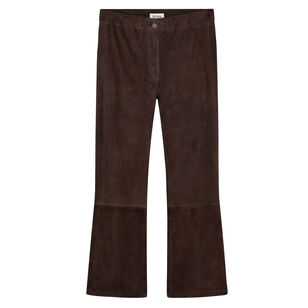 Lively Stretch Suede Cropped Flare Trousers
