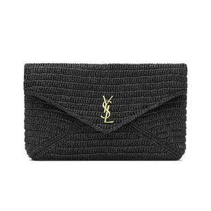 Cassandre Large Envelope Pouch In Raffia