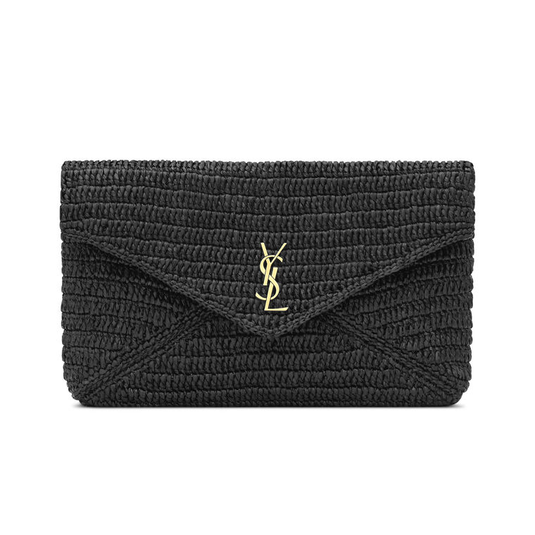 Cassandre Large Envelope Pouch In Raffia image number null