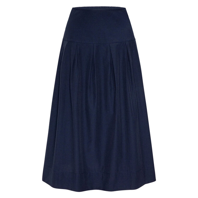 The Margot Pleated Midi Skirt image number null