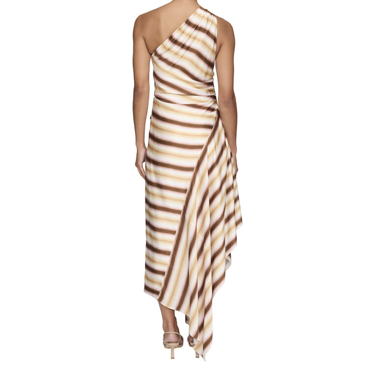 Lyn Tie-Dye Stripe One-Shoulder Maxi Dress image number null