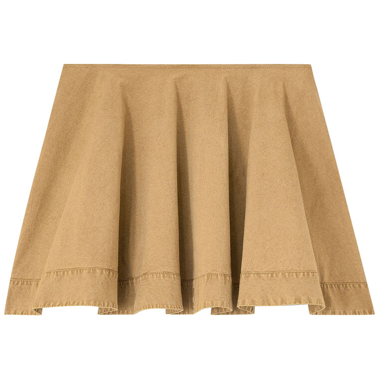 Washed Stretch Cotton Mini Circle Skirt image number null