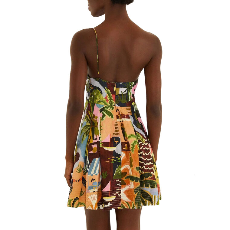 Tropical Painting Multicolor Mini Dress image number null