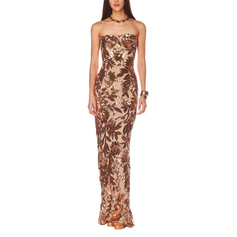 Dahlia Sequin Strapless Gown image number null