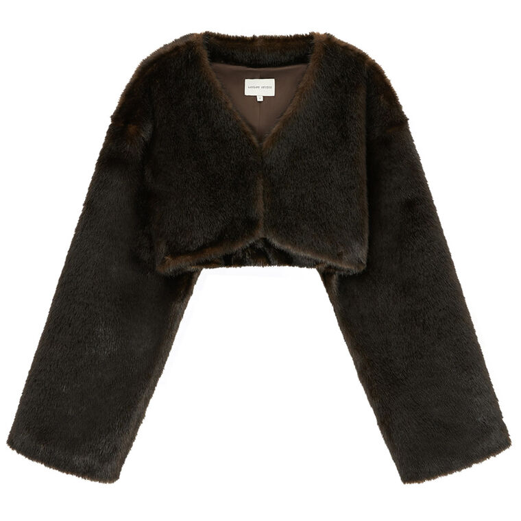Badri Faux Fur Bolero Coat image number null