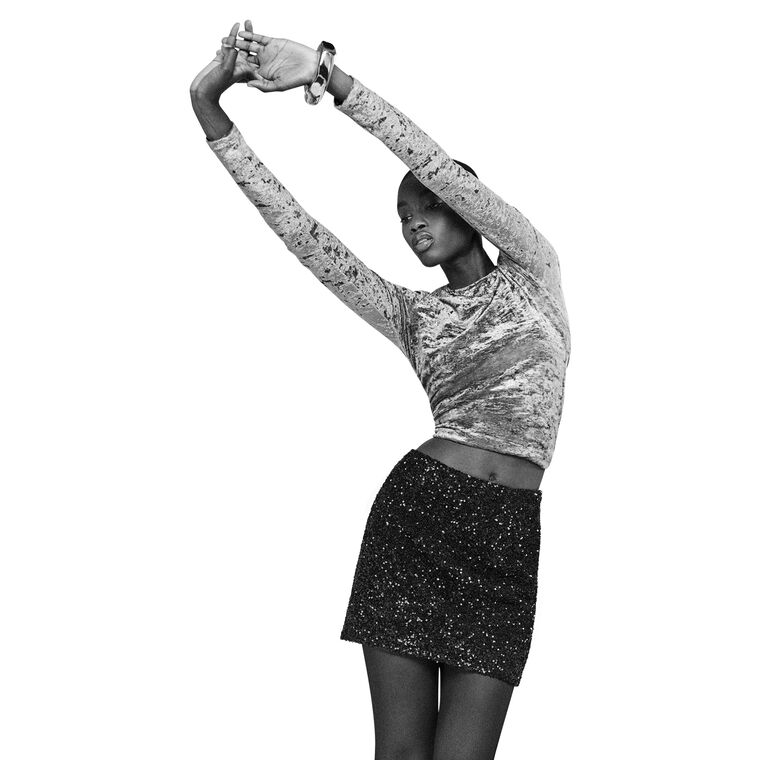 Sequin Mini Skirt image number null