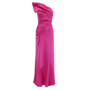 Werona One-Shoulder Sculptural Satin Maxi Dress