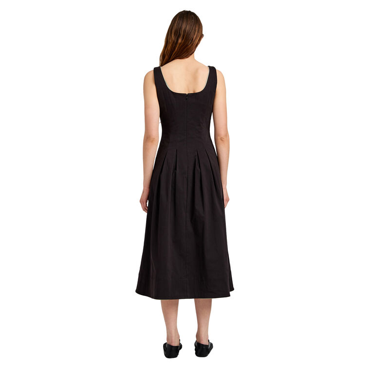 Shelby Sleeveless Fit-And-Flare Midi Dress In Cotton image number null