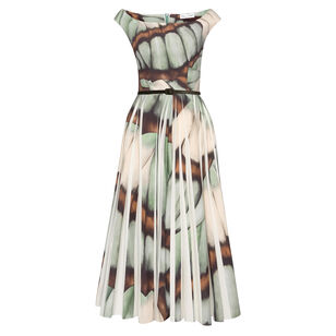 Abstract Butterfly Cotton Poplin Dress