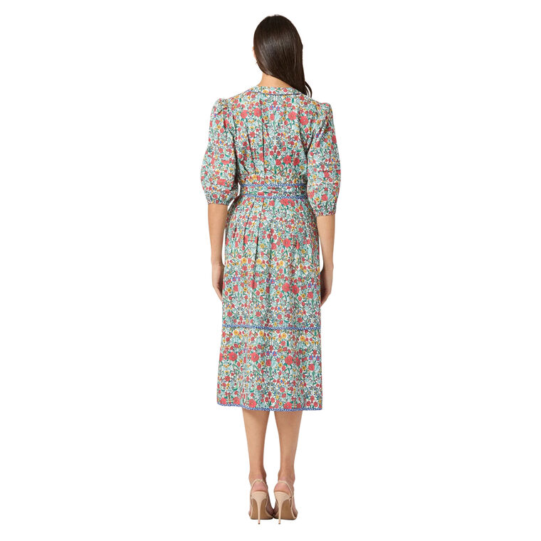 Highland 3/4 Sleeve Belted Midi Dress image number null