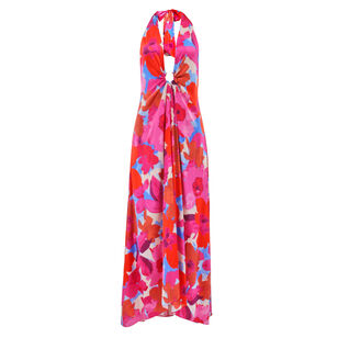 Darbie Silk Plunging Halter Gown