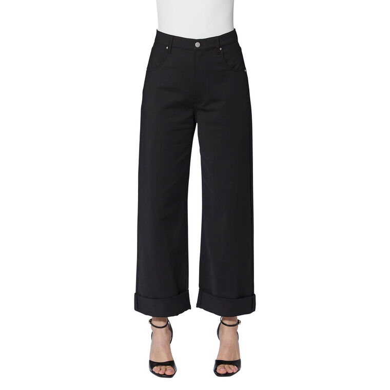 Double Cloth Cropped Cotton Pants image number null