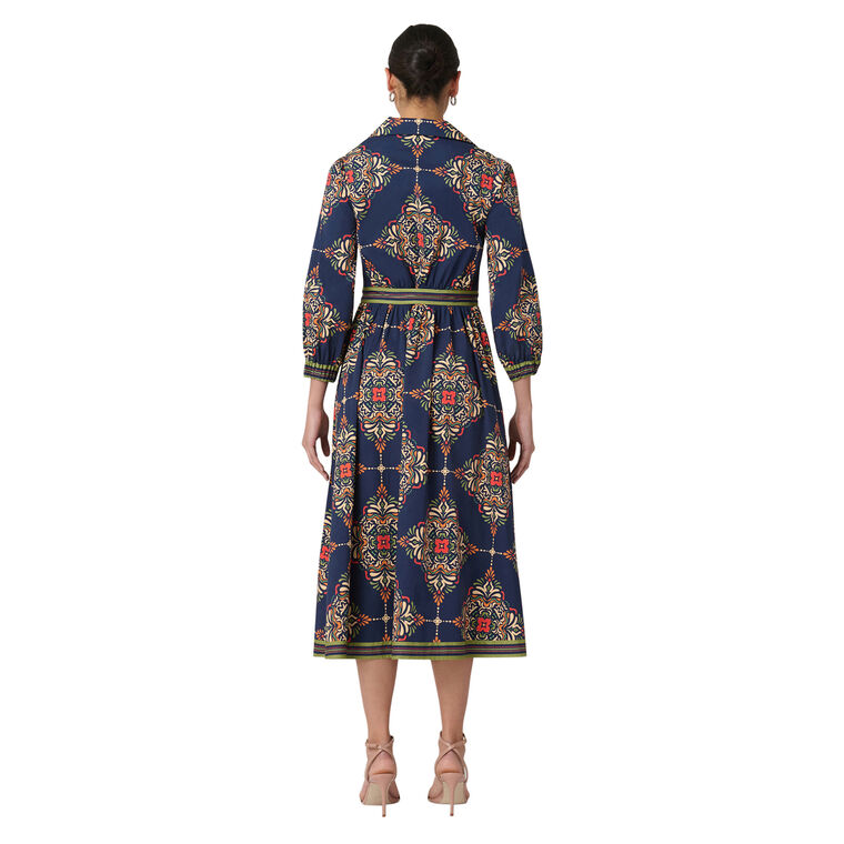 Lola Balloon Sleeve Midi Shirt Dress image number null