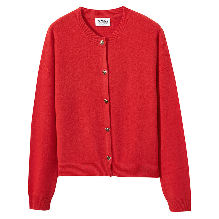 Chiara Cashmere Cardigan With Heart Buttons image number null