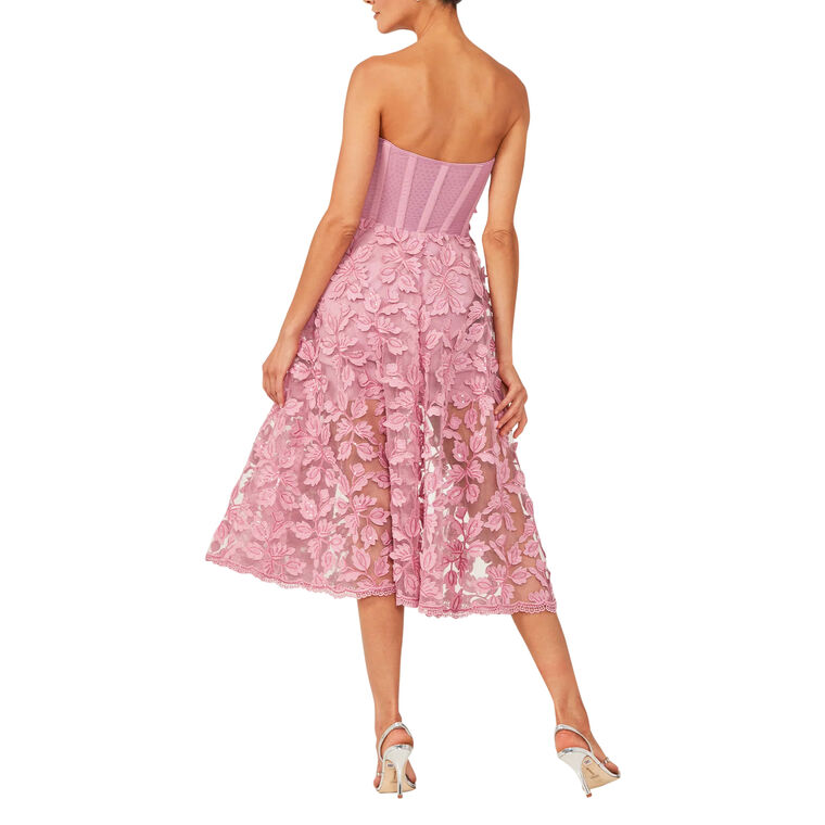 Florence 3D Floral Strapless Midi Dress image number null