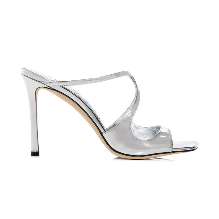 Anise 95mm Liquid Metal Leather Mule image number null